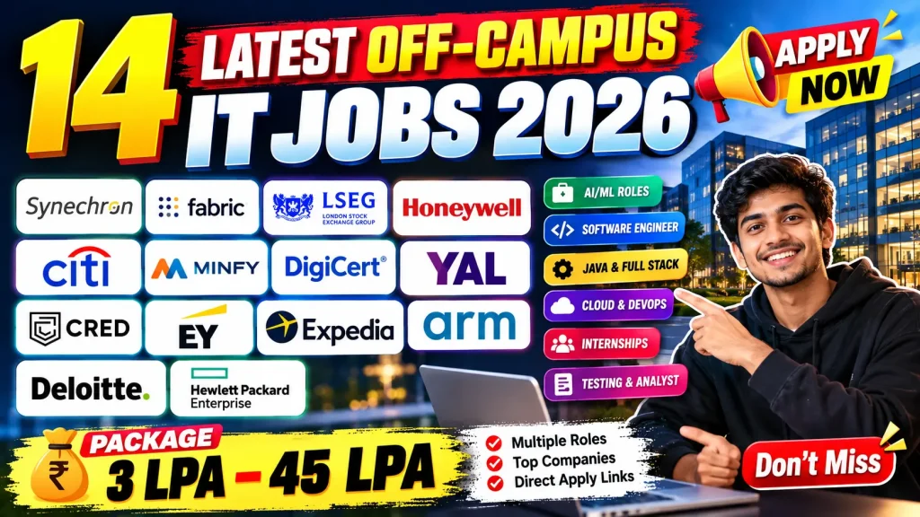 15 Latest Off-Campus IT Jobs 2026 AI, Python, Java & Software Engineer Roles